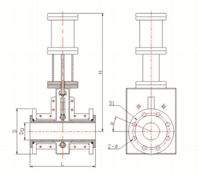 氣動(dòng)DN1000裸式管夾閥結構示意圖